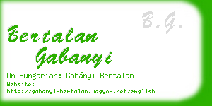 bertalan gabanyi business card